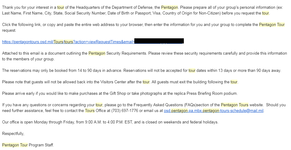 Pentagono email