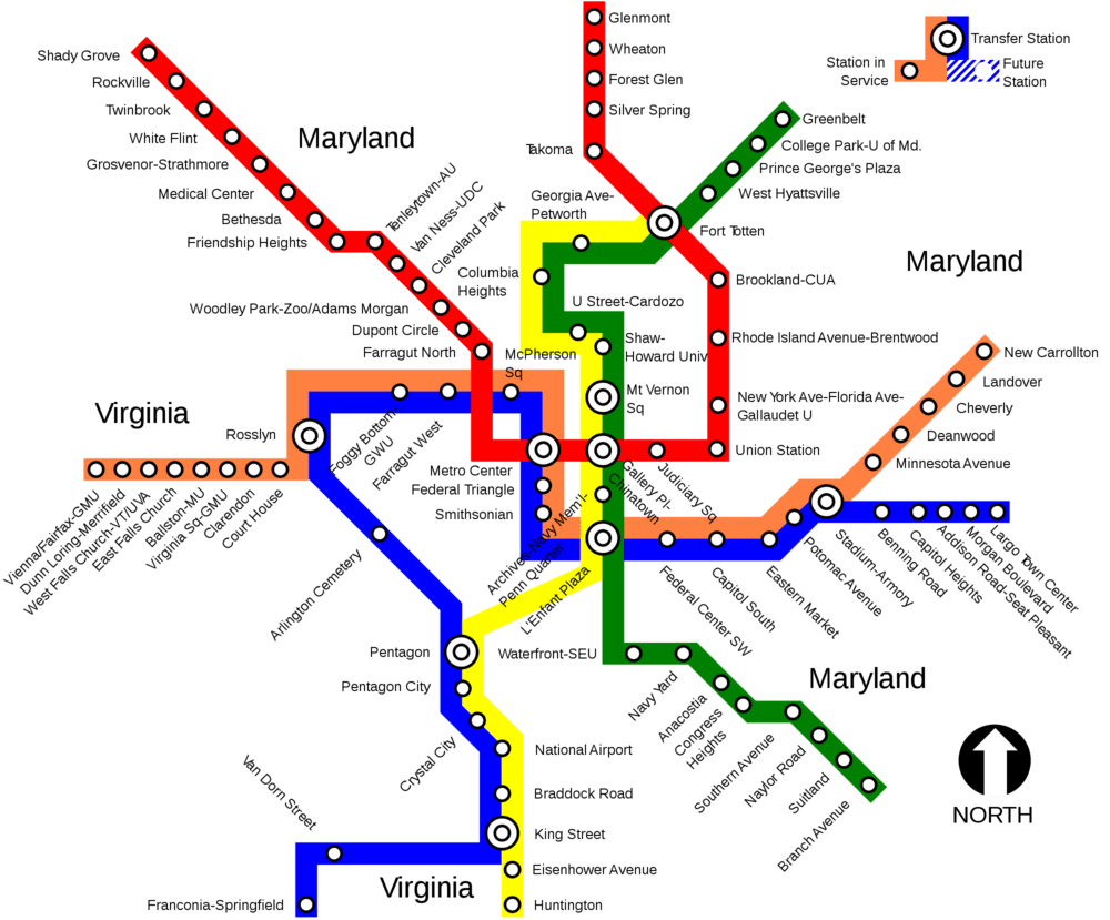 mapa washington metro