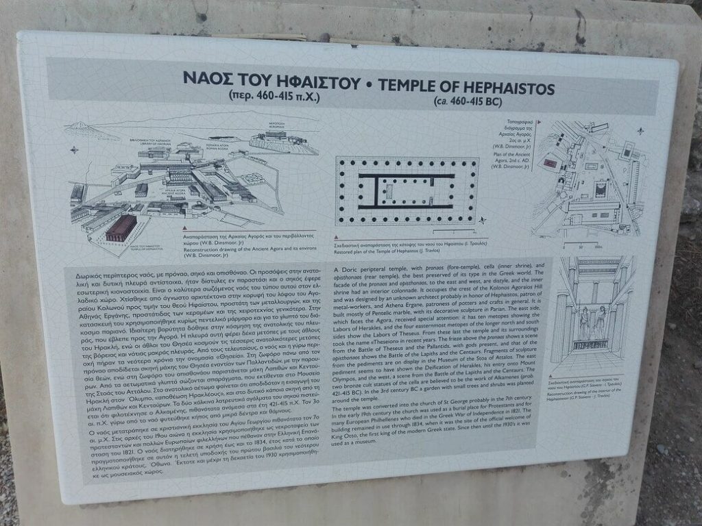 Cartel informativo templo de hefesto